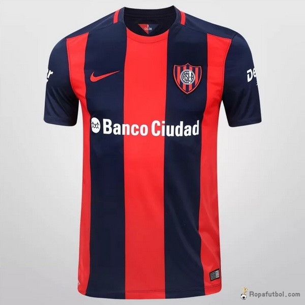 Camiseta San Lorenzo de Almagro Replica Primera Ropa 2016/17 Azul Naranja